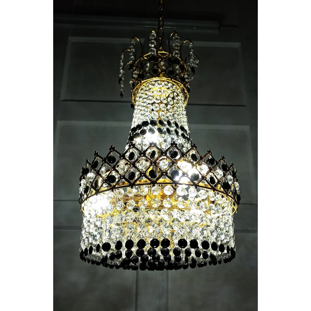 PRMOAGEN LED Big Crystal Chandelier Jhumar Light for Living Room Bed Room Hall Decorative
