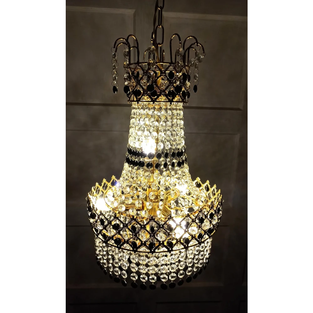 PRMOAGEN LED Big Crystal Chandelier Jhumar Light for Living Room Bed Room Hall Decorative