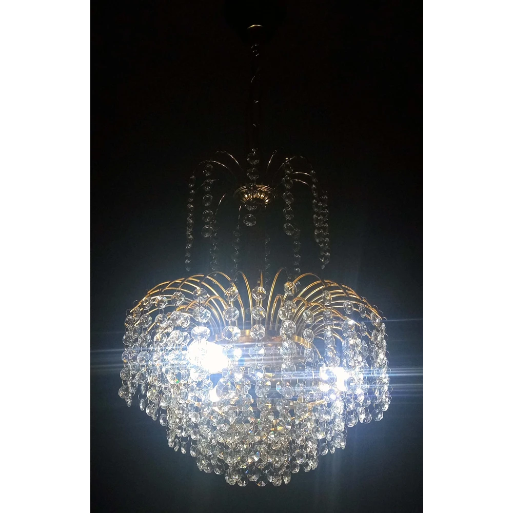 SHRI MAHAL ANTIQUES CL-1714 Ceiling Lamp jHHOMAR Chandelier Chandelier Ceiling Lamp CL 1714 Glass Crystal Big Size Jhhomar with Triple led Bulb Lamp Ceiling Light for