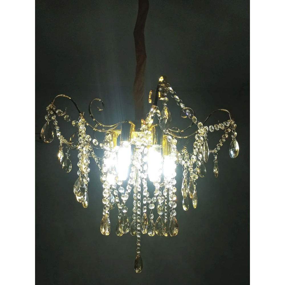 SHRI MAHAL ANTIQUES New Style Golden Crystal Best for Living Room Bed Room Drawing Room Office Chandelelier