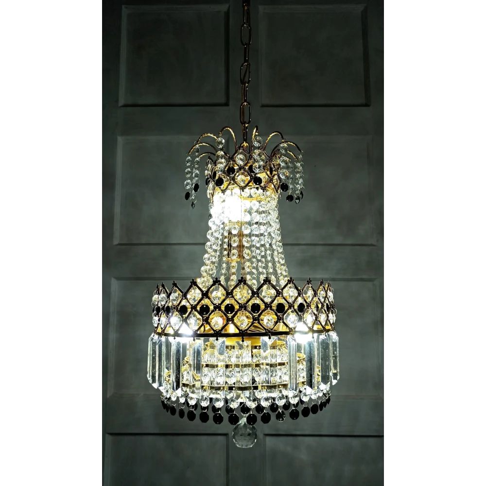 SHRI MAHAL ANTIQUES LED Crystal Chandelier Light for Living Room Bed Room Hall Decorative
