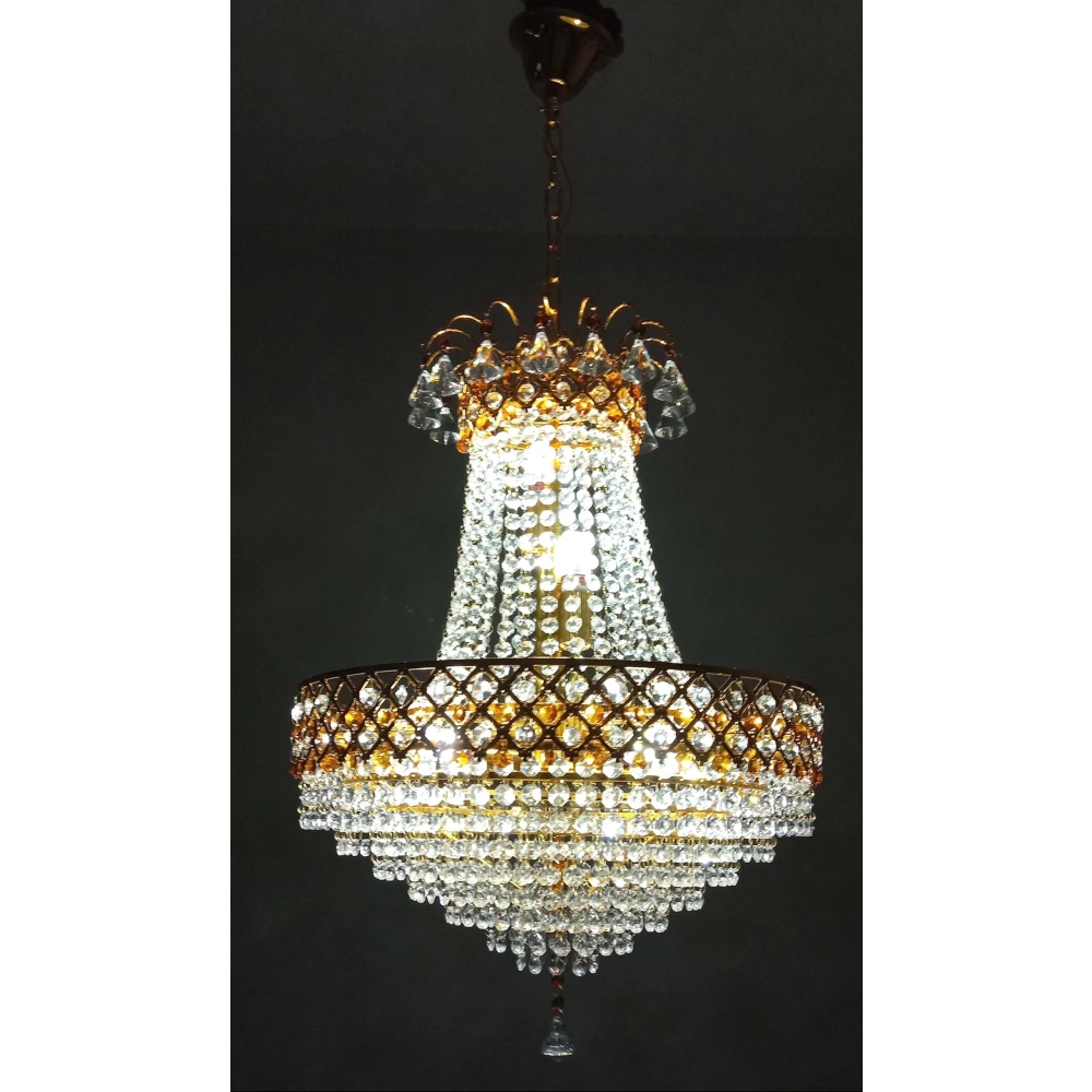 SHRI MAHAL ANTIQUES LED Crystal Big Size Jhumar Lamp Ceiling Light for Living Room/Hall/Bed Room