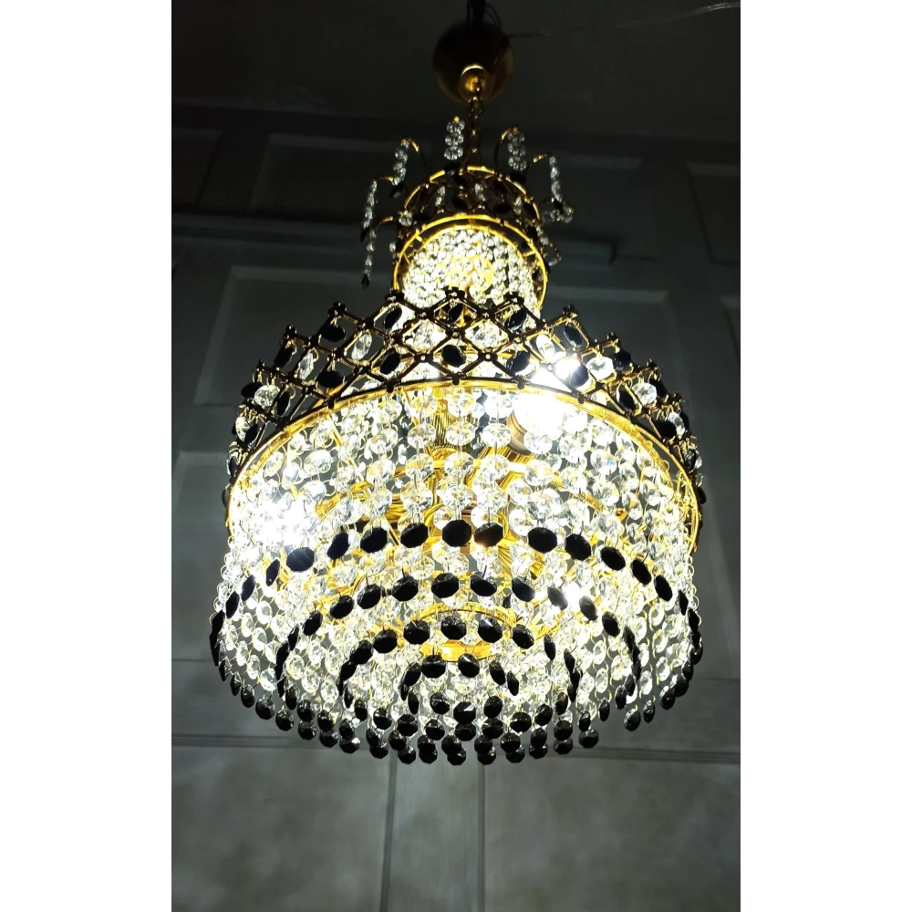 PRMOAGEN LED Big Crystal Chandelier Jhumar Light for Living Room Bed Room Hall Decorative