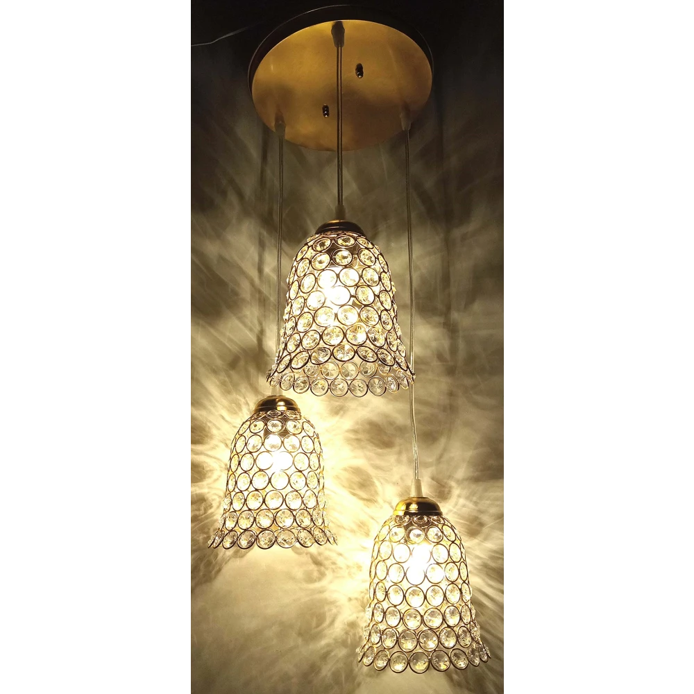 SHRI MAHAL ANTIQUES® Crystal & Steel Made Hanging Light