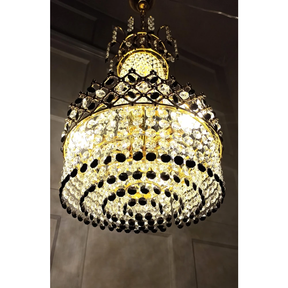 PRMOAGEN LED Big Crystal Chandelier Jhumar Light for Living Room Bed Room Hall Decorative