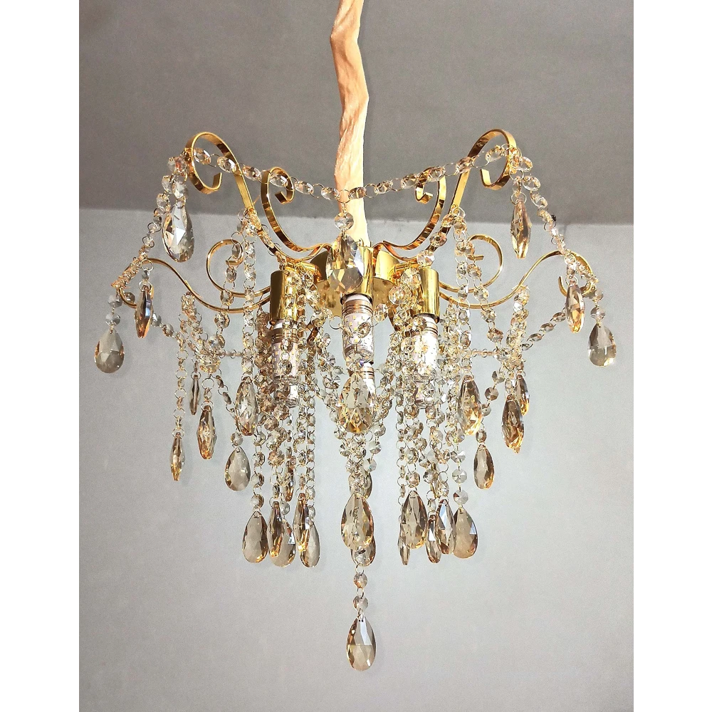 SHRI MAHAL ANTIQUES New Style Golden Crystal Best for Living Room Bed Room Drawing Room Office Chandelelier