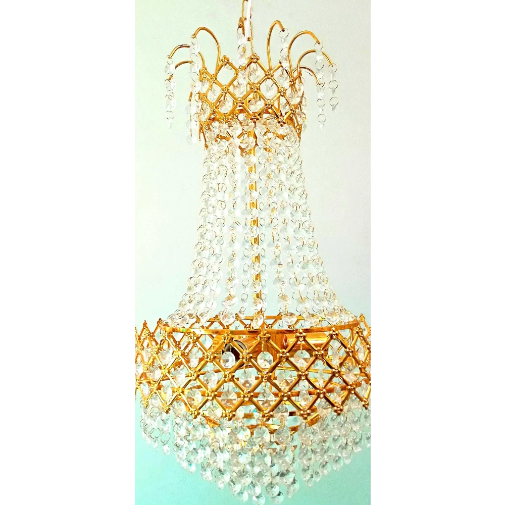SHRI MAHAL ANTIQUES Crystal Big Size Jhumar Ceiling Light for Living Room/Hall/Bed Room