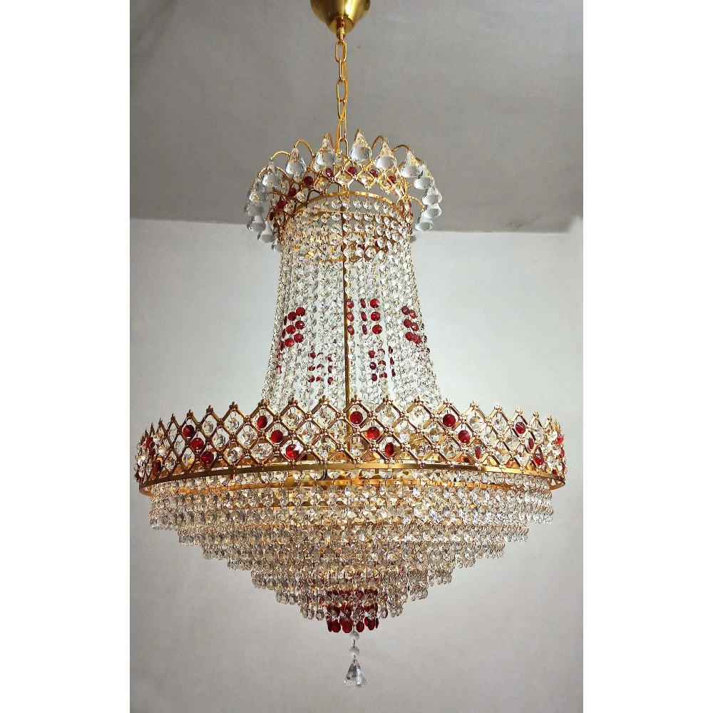 Crystal Chandelier for Living Room Bedroom Office Jhoomar Glass Crystal Big Size Jhumar Modern Ceiling Light (Size: 57 x 57 x 120 CM) BZ_PA_CL 1665