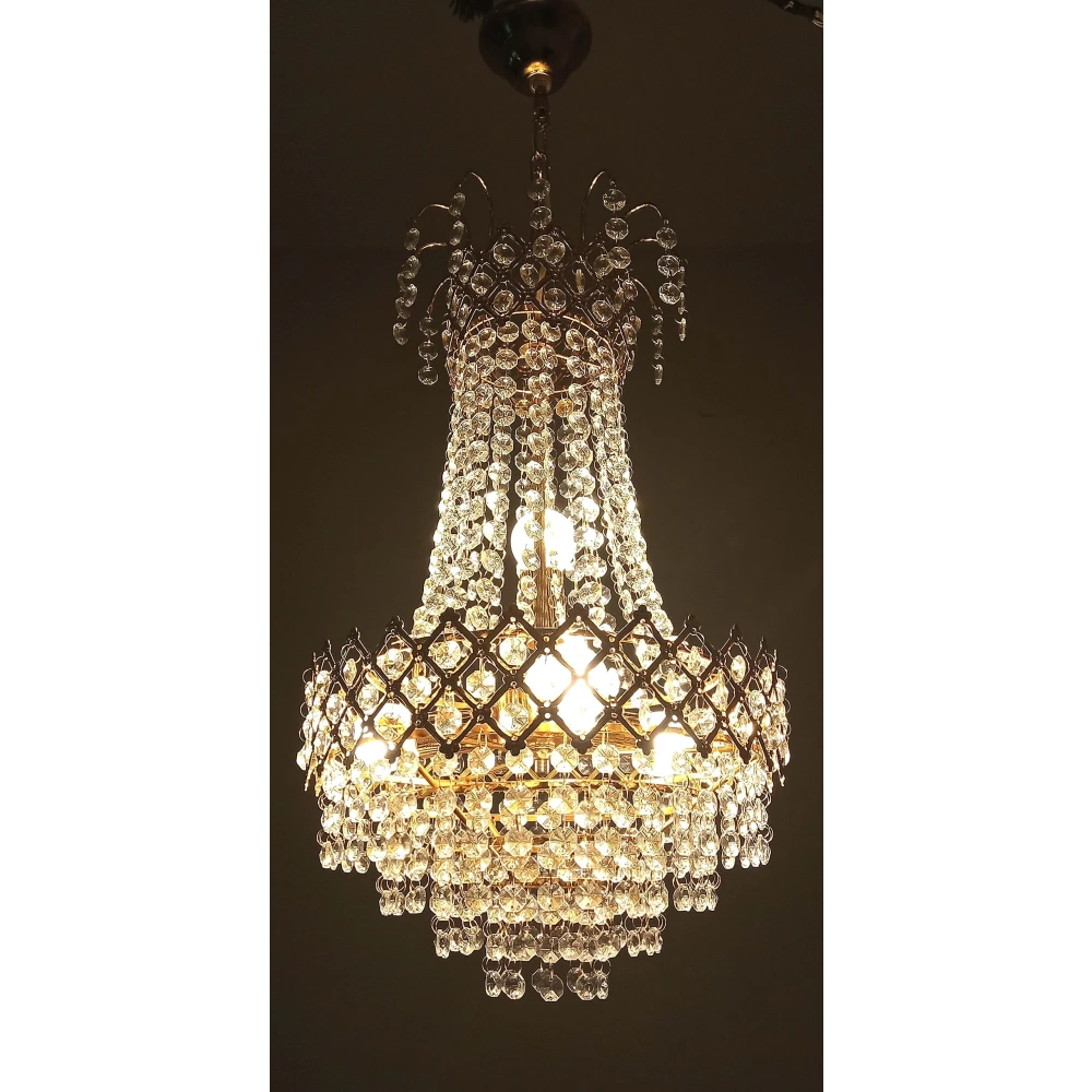 SHRI MAHAL ANTIQUES Crystal Big Size Jhumar Ceiling Light for Living Room/Hall/Bed Room Chandelier Ceiling Lamp