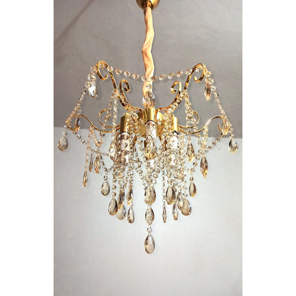 SHRI MAHAL ANTIQUES New Style Golden Crystal Best for Living Room Bed Room Drawing Room Office Chandelelier