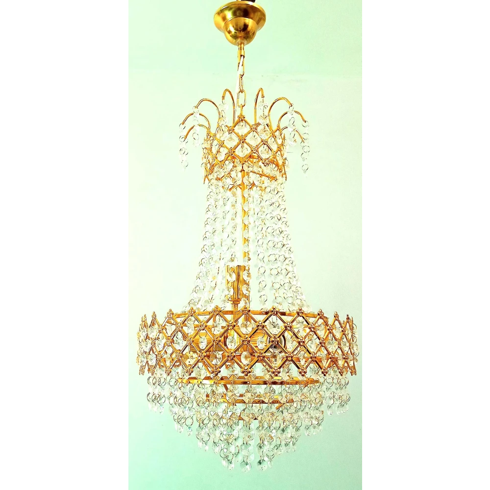 SHRI MAHAL ANTIQUES Crystal Big Size Jhumar Ceiling Light for Living Room/Hall/Bed Room Ceiling Lamp