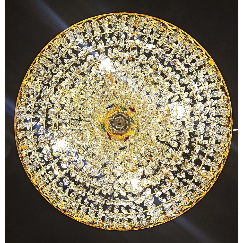SHRI MAHAL ANTIQUES® LED Crystal Chandelier Ceiling Lamp jHHOMAR Chandelier Chandelier Ceiling Lamp Glass Crystal Big Size Jhhomar Lamp Ceiling Light for Living Room/Hall/Bed Room etc. Chandelier Ceiling