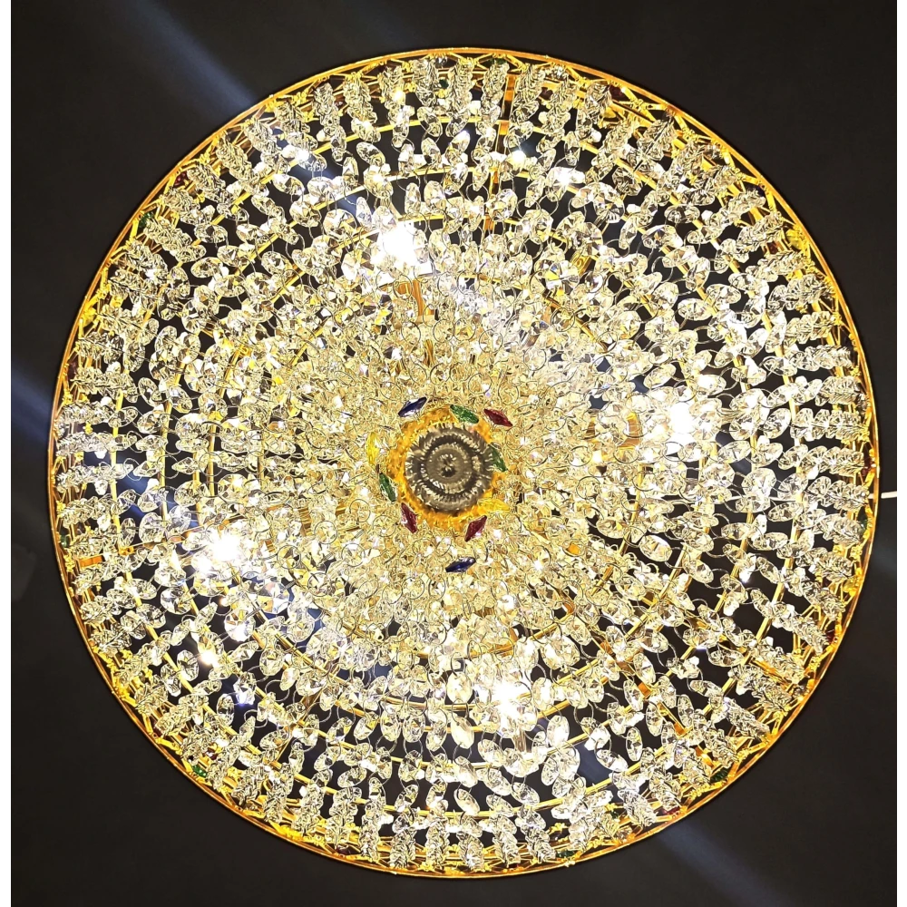 SHRI MAHAL ANTIQUES LED Decorative Crystal Big Size Jhhomar Lamp Ceiling Light for Living Room/Hall/Bed Room