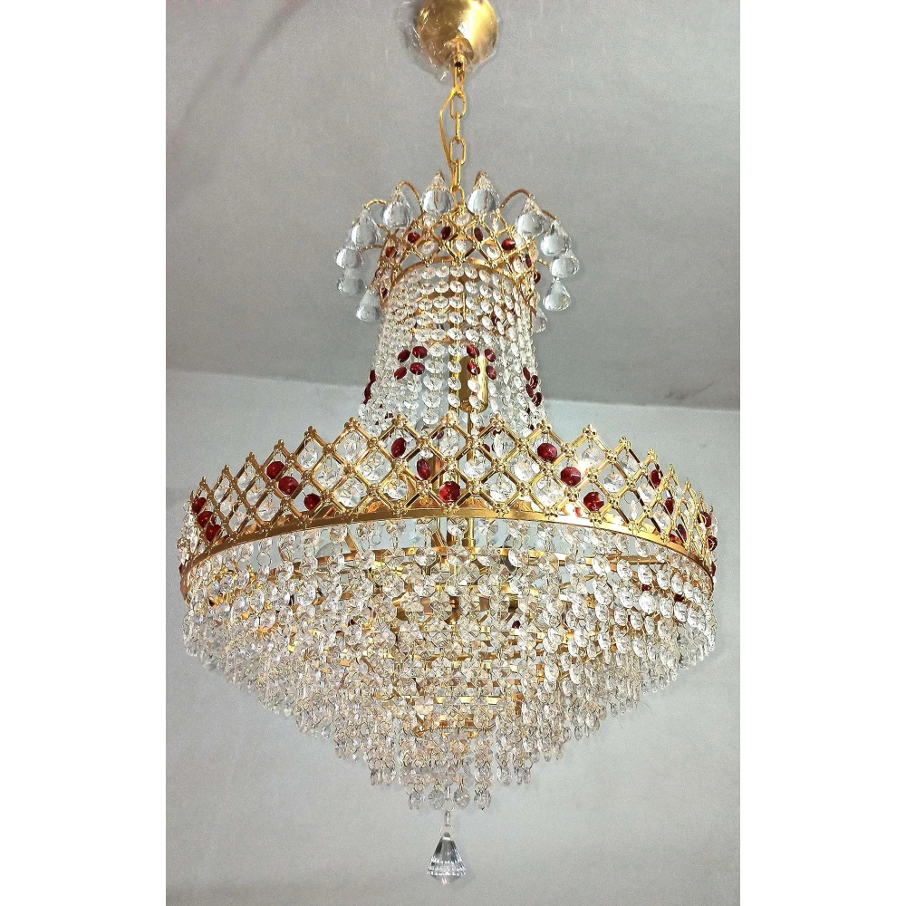 SHRI MAHAL ANTIQUES LED Crystal Big Size Jhumar Ceiling Light for Living Room/Hall/Bed Room