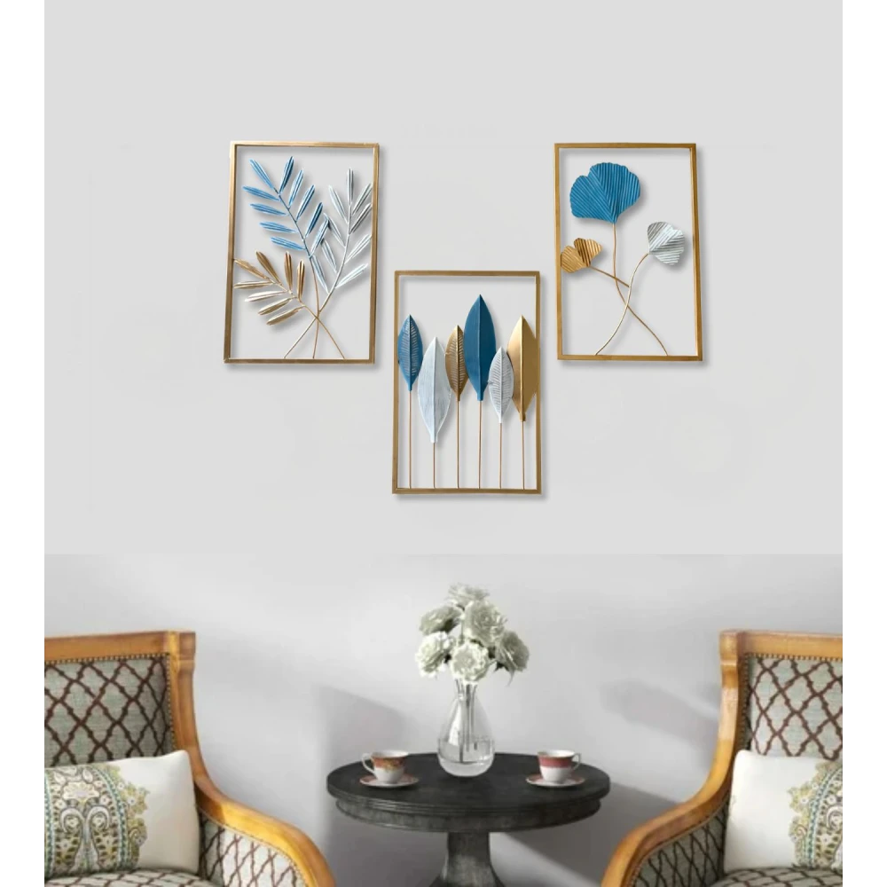 Metal Wall Decor Showpiece For wall Decoration Set of 3 Wall Art Home Decor