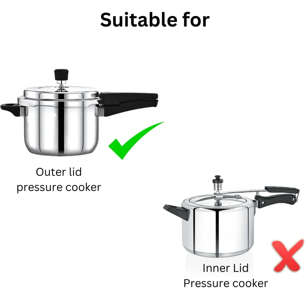 Rakesh Gold Stainless Steel Cooker Container/Cooker Separator | Stainless Steel, Stackable, Food Grade, Rust-Free, Easy to Clean (cooker separator, Suitable for 2 Liter Outer lid Cooker)
