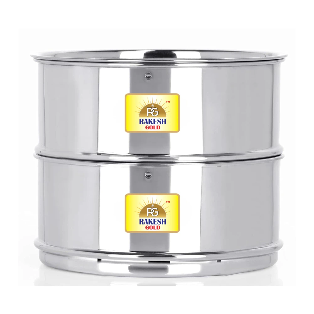 Rakesh Gold Stainless Steel Cooker Container/Cooker Separator suitable for 5 liter cookers | Stackable, Food Grade, Rust-Free, Easy to Clean (cooker separator, Suitable for 5 litre Cooker)