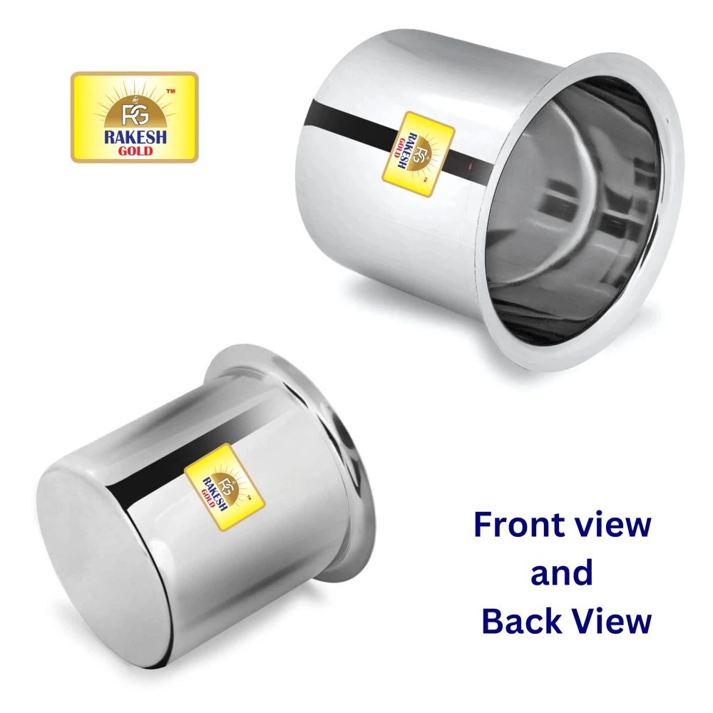 Rakesh Gold Stainless Steel Ganj/Milk Boiler/Milk Pot/Long Tapeli Set (0.9L & 1.25L) | Heavy-Duty Steel, Rust-Free, Ideal for Boiling Milk & Cooking (2 Pcs Set, Regular)