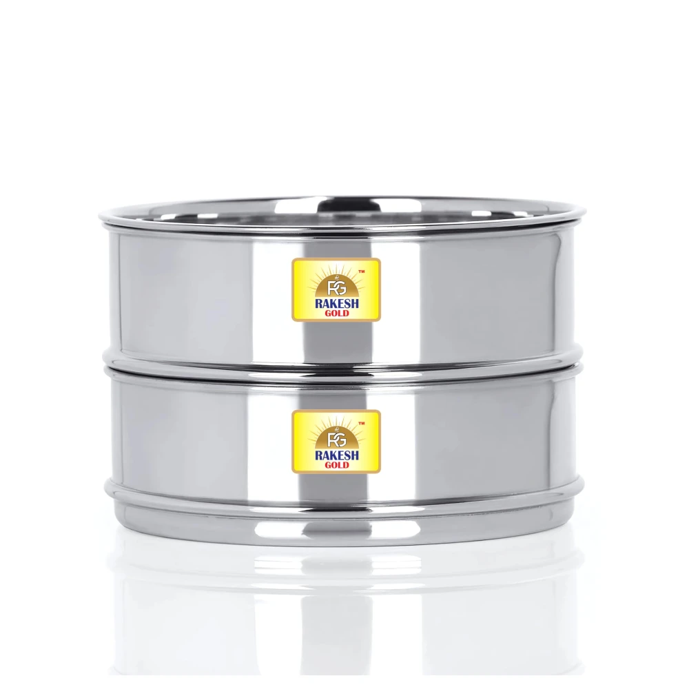 Rakesh Gold Stainless Steel Cooker Container/Cooker Separator | Stainless Steel, Stackable, Food Grade, Rust-Free, Easy to Clean (cooker separator, Suitable for 2 Liter Outer lid Cooker)