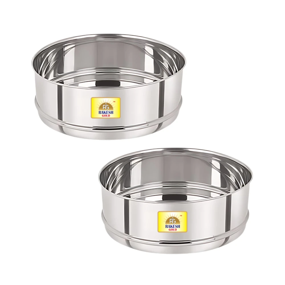 Rakesh Gold Stainless Steel Cooker Container/Cooker Separator | Stainless Steel, Stackable, Food Grade, Rust-Free, Easy to Clean (1, cooker separator, Suitable for 3 litre Inner lid Cooker)