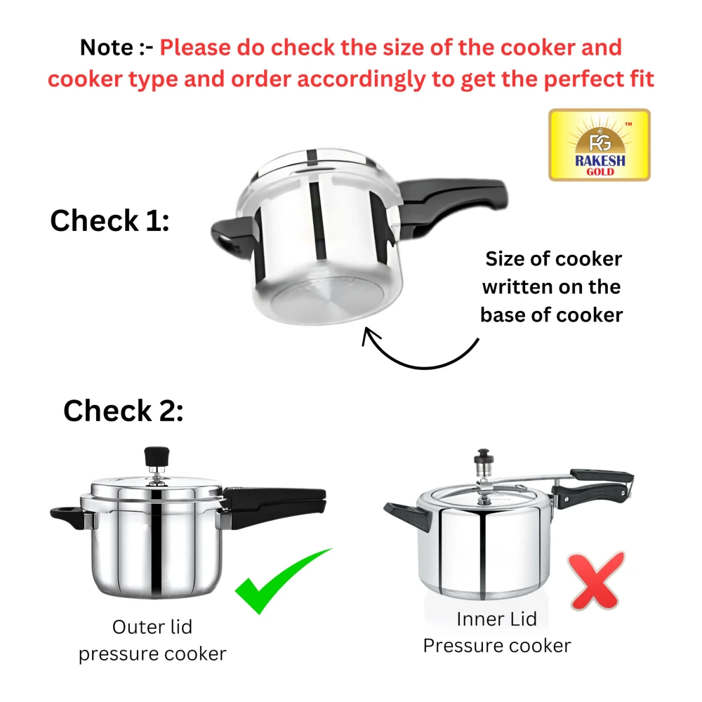 Rakesh Gold Stainless Steel Cooker Container/Cooker Separator | Stackable, Food Grade, Rust-Free, Easy to Clean (cooker separator, Suitable for 3 litre Outer lid Cooker)