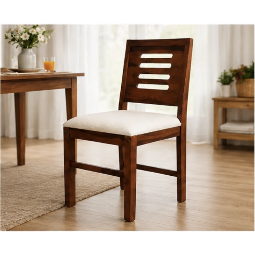 Orchid Homez Zendiya Dining Chair Set of 2 Wooden Fabric Seat