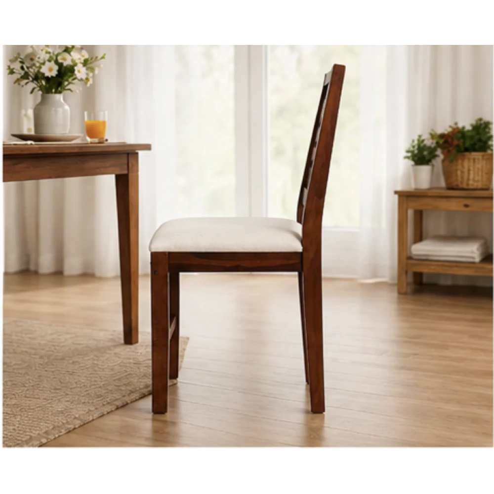 Orchid Homez Zendiya Dining Chair Set of 2 Wooden Fabric Seat