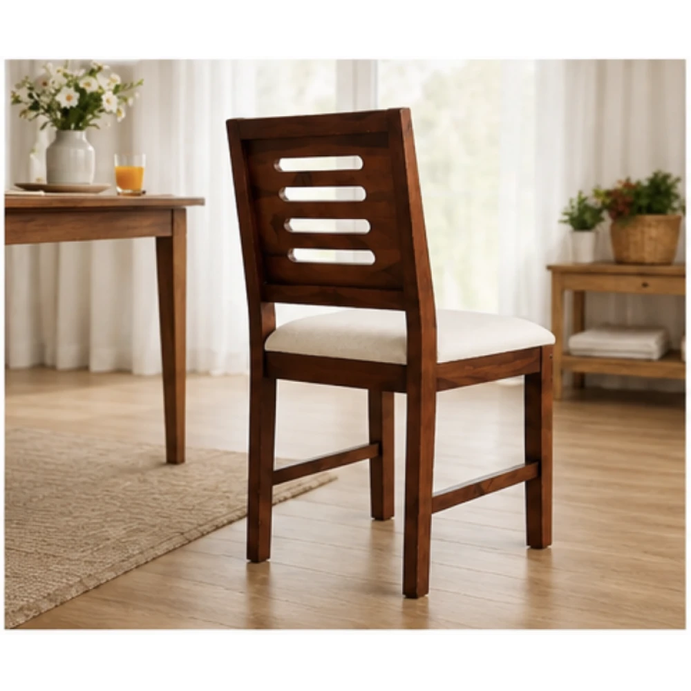 Orchid Homez Zendiya Dining Chair Set of 2 Wooden Fabric Seat