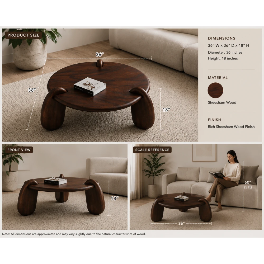Orchid Homez Veena Wooden Coffee Center Table Living Room