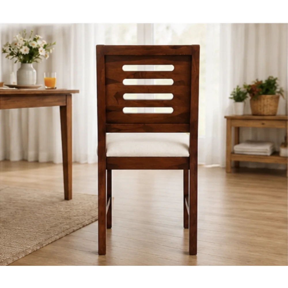 Orchid Homez Zendiya Dining Chair Set of 2 Wooden Fabric Seat