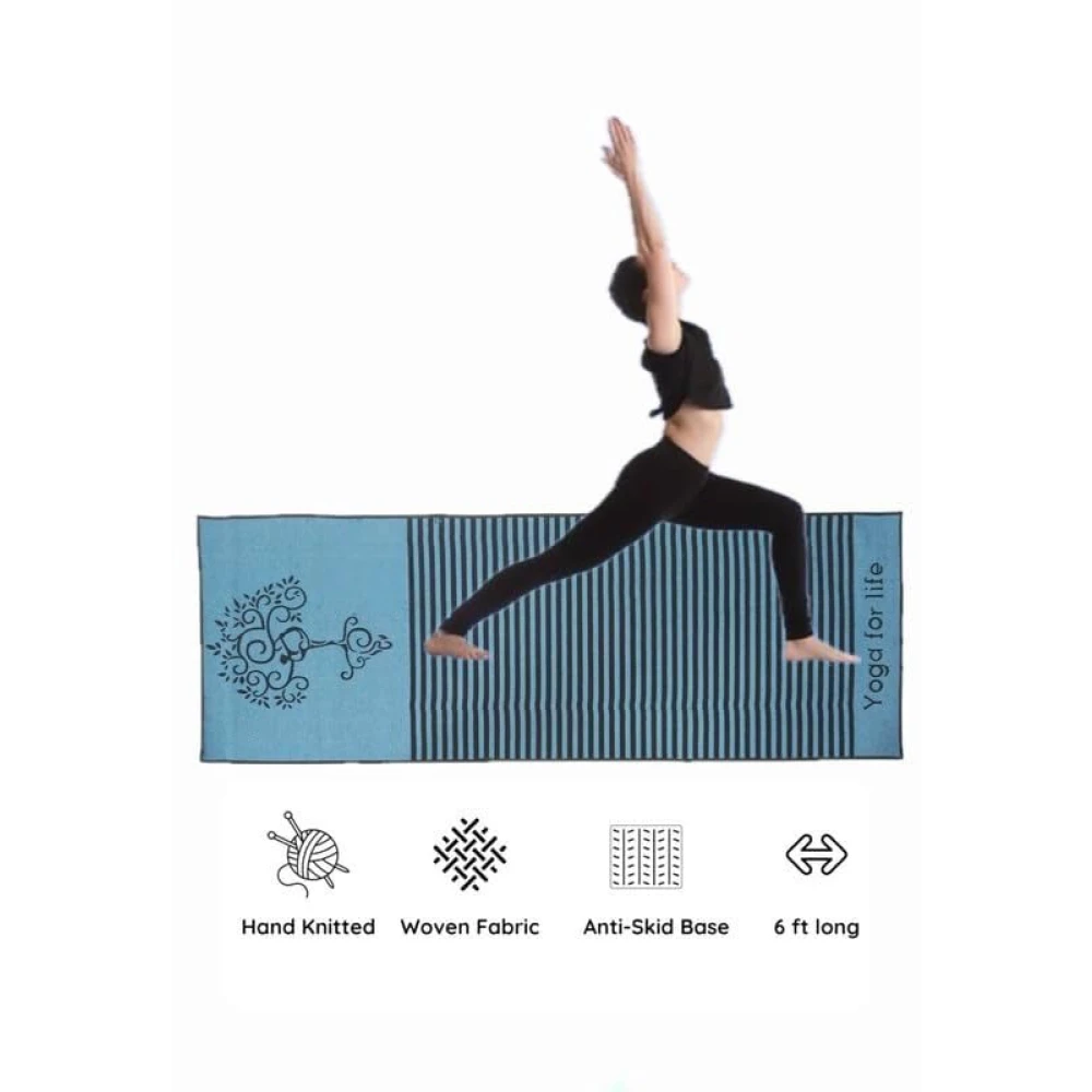 RADECOR 6mm Tree Yoga Mat With Anti Skid Backing For Women and Men (183cmx61cm) Blue
