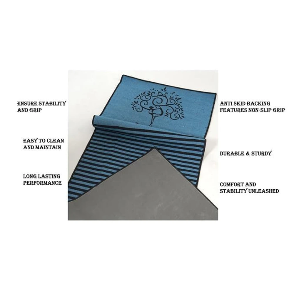 RADECOR 6mm Tree Yoga Mat With Anti Skid Backing For Women and Men (183cmx61cm) Teal