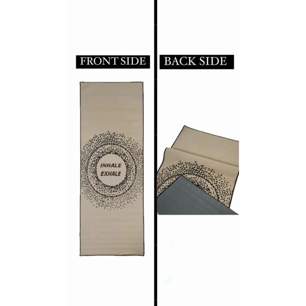 RADECOR 6mm Inhale Exhale Yoga Mat With Anti Skid Backing For Women and Men (183cmx61cm) Grey