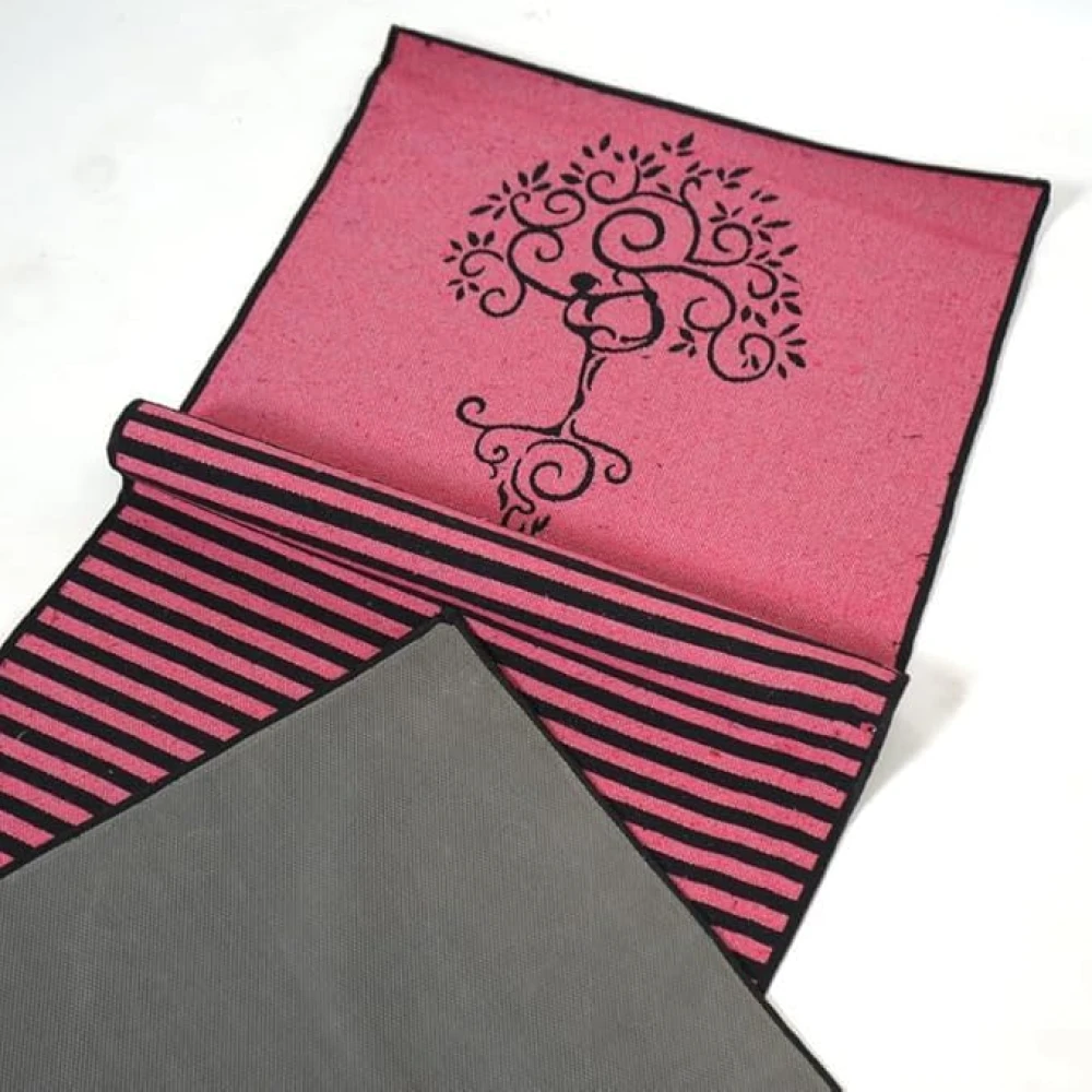 RADECOR 6mm Tree Yoga Mat With Anti Skid Backing For Women and Men (183cmx61cm) Pink