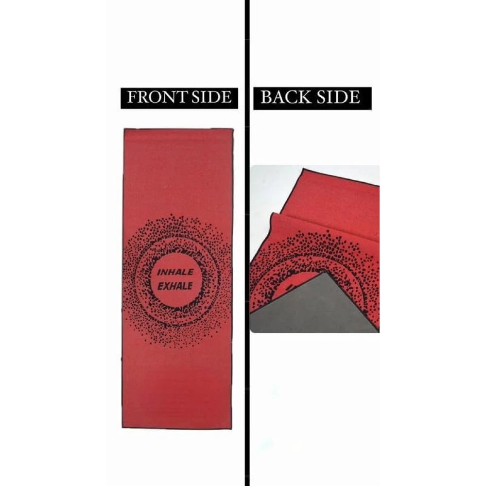 RADECOR 6mm Inhale Exhale Yoga Mat With Anti Skid Backing For Women and Men (183cmx61cm)