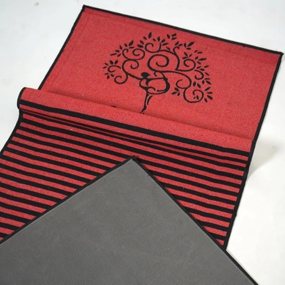 RADECOR 6mm Tree Yoga Mat With Anti Skid Backing For Women and Men (183cmx61cm) Red
