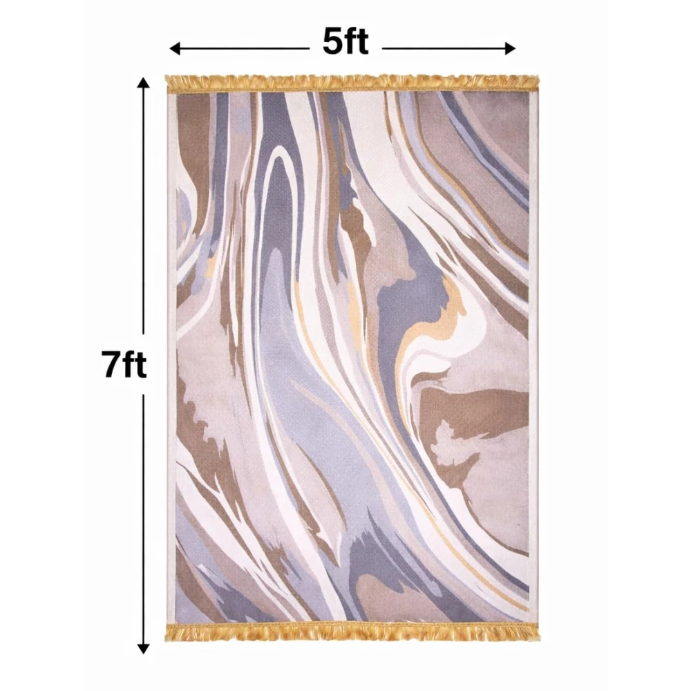 RADECOR Marble Flow Design Polyester Carpet | Modern Abstract Area Rug for Living Room, Bedroom & Office | Soft, Durable & Easy-Care Floor Carpet