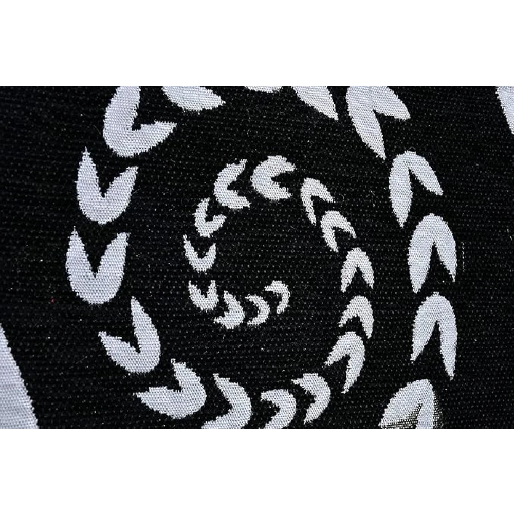 RADECOR Spiral Design Sleek Chenille Living Room Carpet | Soft & Spacious Rectangular Area Rug | Anti-Skid, Durable & Easy to Clean | Modern Printed Carpet for Home Décor/Black