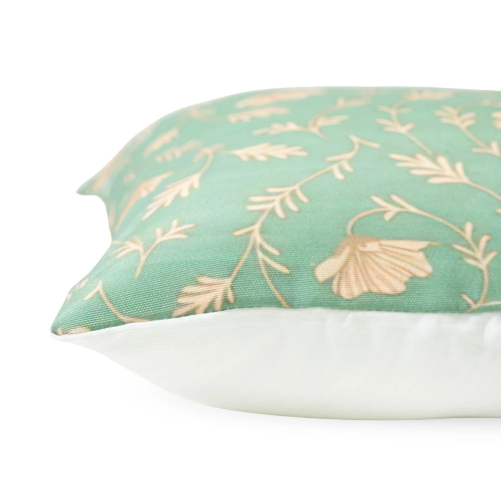 RADECOR Sage Vine Floral Cushion Cover Set of 3 | 16x16 Inches Square Covers | Premium Poly Spun Fabric | Hidden Zipper | Modern Decorative Cushion Covers for Sofa, Living Room & Bedroom