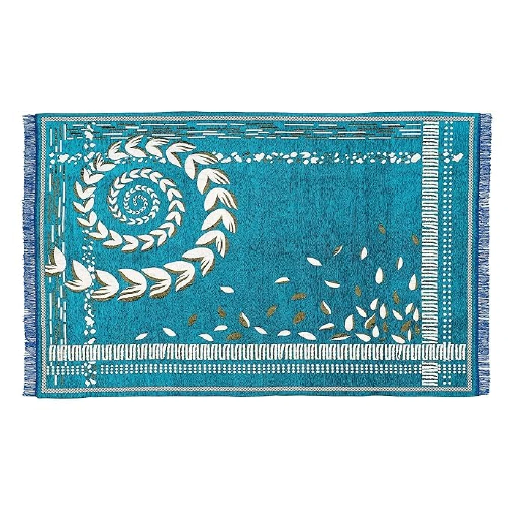 RADECOR Spiral Design Sleek Chenille Living Room Carpet | Soft & Spacious Rectangular Area Rug | Anti-Skid, Durable & Easy to Clean | Modern Printed Carpet for Home Décor/Firoji