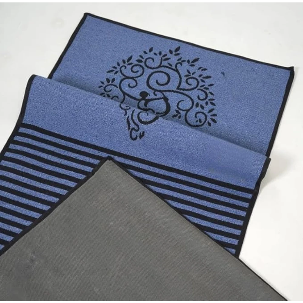RADECOR 6mm Tree Yoga Mat With Anti Skid Backing For Women and Men (183cmx61cm) Blue