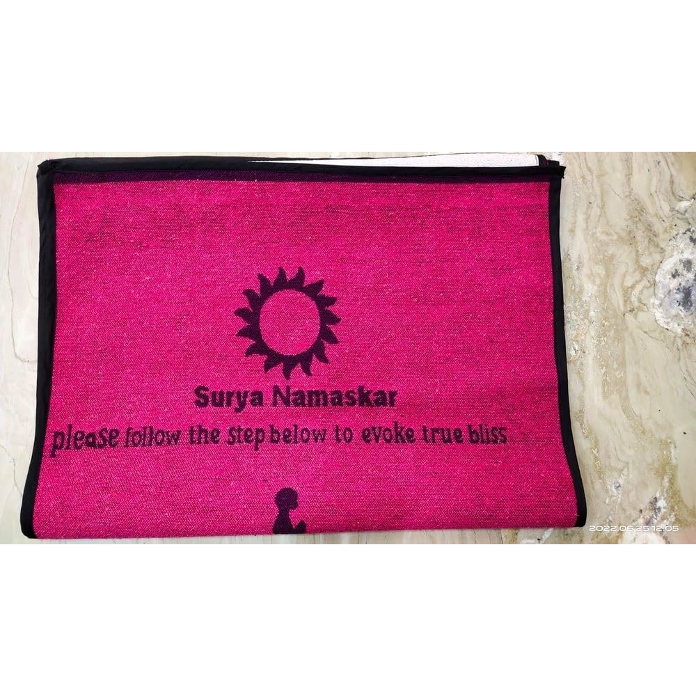 RADECOR 6mm Surya namaskar Yoga Mat With Anti Skid Backing For Women and Men (183cmx61cm) Pink
