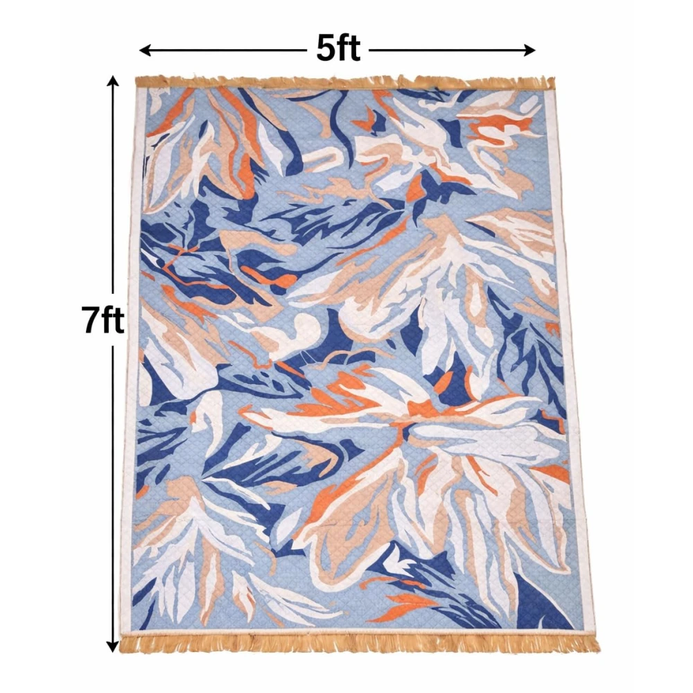 RADECOR Tropical Drift Designer Carpet for Living Room & Bedroom | Modern Abstract Leaf Pattern Area Rug | Soft & Durable