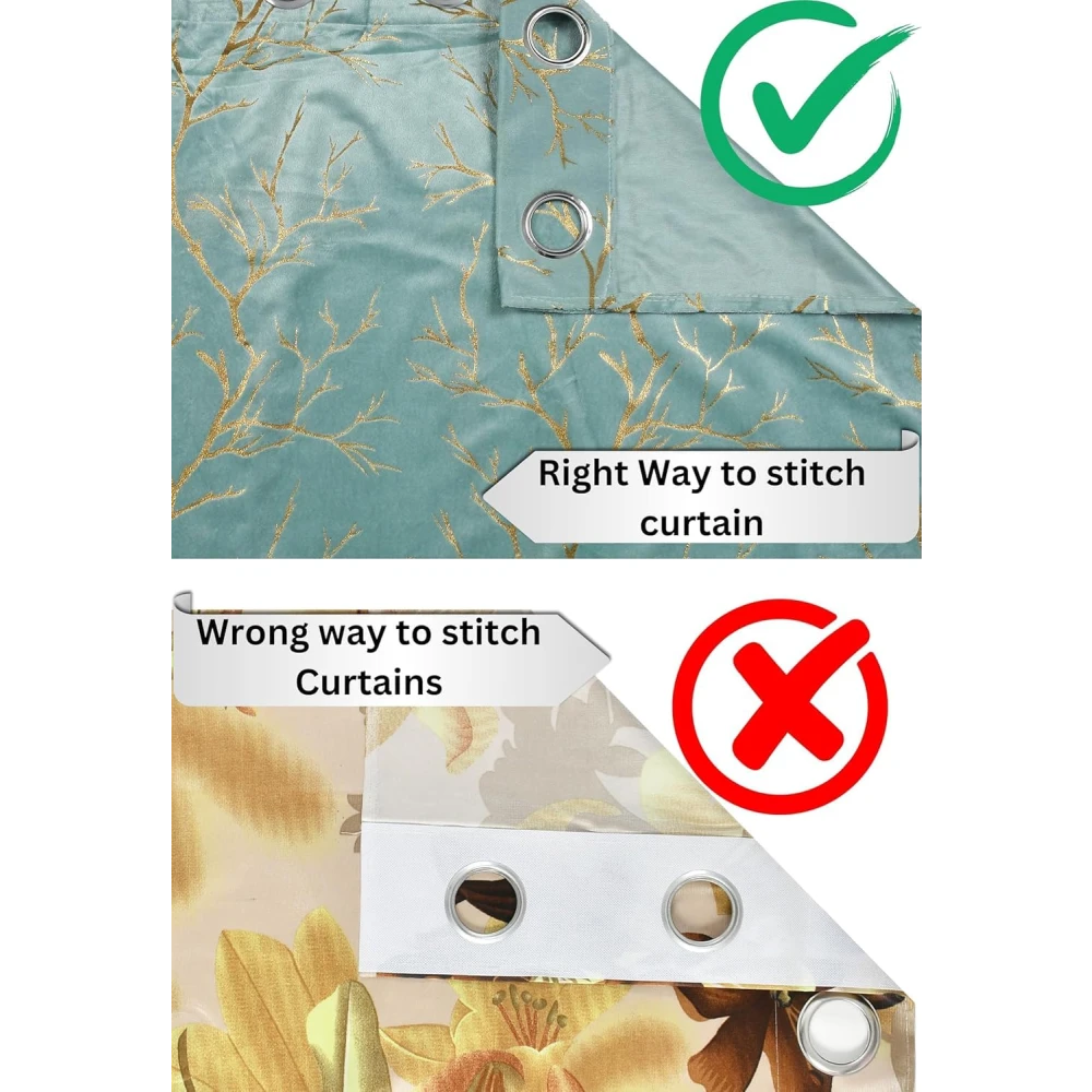 RADECOR Velvet 9ft Door & Window Curtain | Luxury Soft Fabric | Room Darkening | Noise Reducing | Machine Washable | Modern Home Décor/Island Aqua/Pack of 2