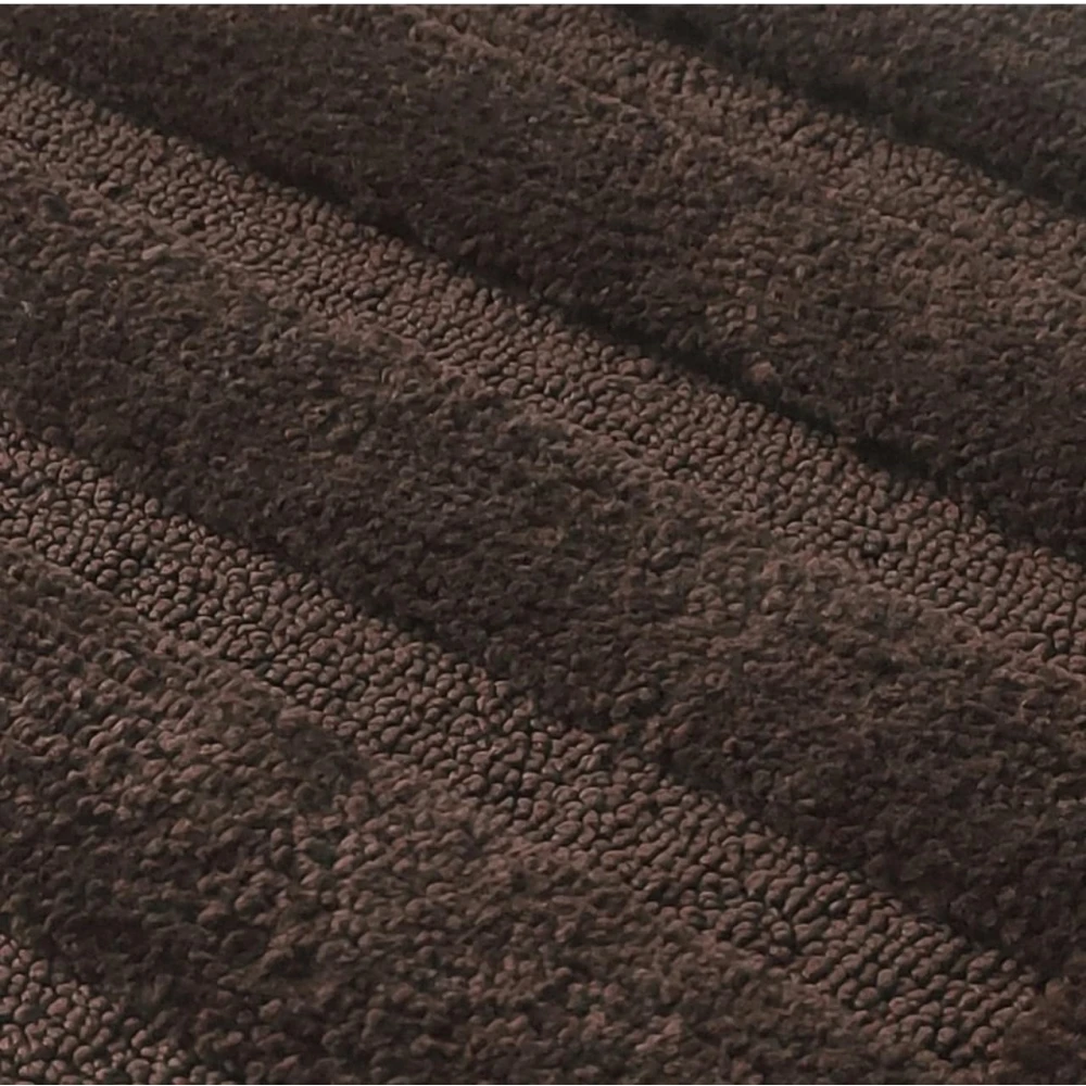 RADECOR Classic Stripe Water Absorbing Bathmat for Floor, Anti Slip Microfiber Bath Rugs 40x60 Cms - Brown