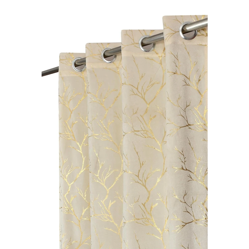 RADECOR Velvet 9ft Door & Window Curtain | Luxury Soft Fabric | Room Darkening | Noise Reducing | Machine Washable | Modern Home Décor/Cream/Pack of 2