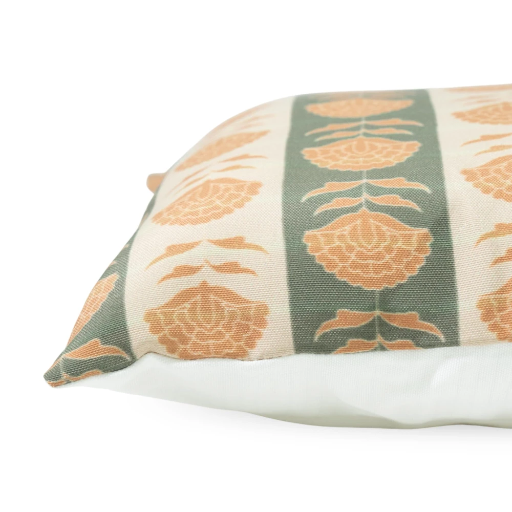 RADECOR Sage Bloom Stripe Cushion Cover Set of 5 | 16x16 Inches Square Covers | Premium Poly Spun Fabric | Hidden Zipper | Modern Decorative Cushion Covers for Sofa, Living Room & Bedroom