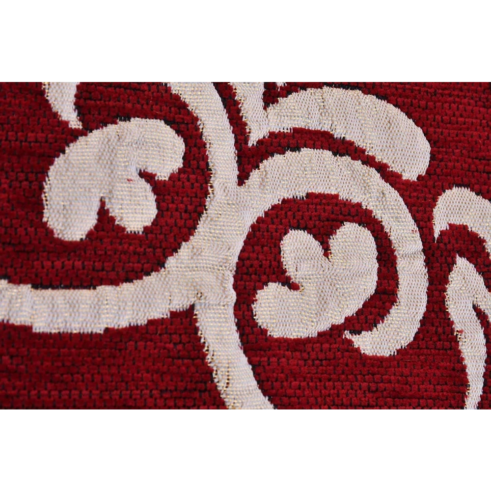 RADECOR World Premium Sleek and Spacious Rectangular Chennille Living Room Carpet with Binding, Area Rug, Durries II (5X7 Feet) (213 Cmx152 Cm) (Red)