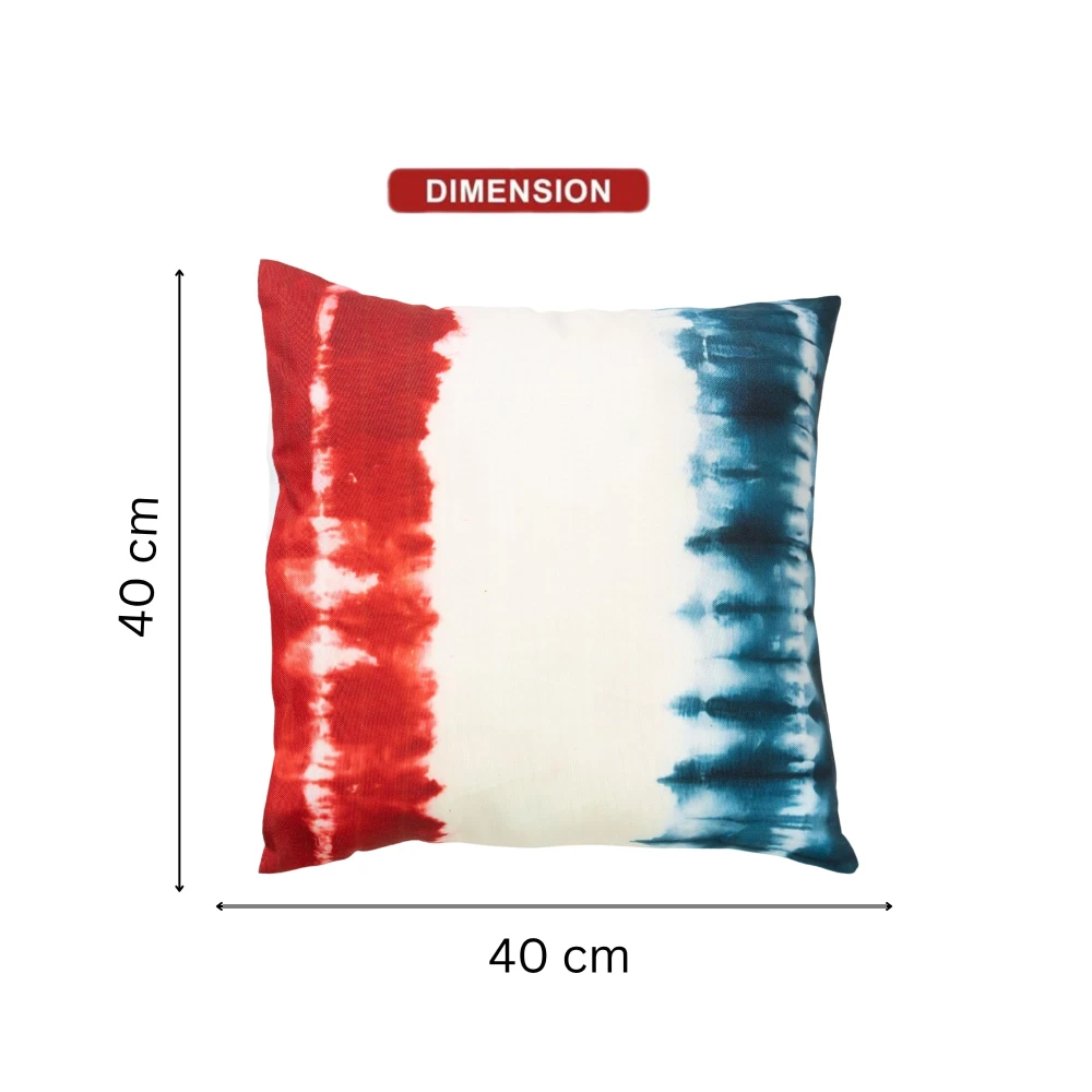 RADECOR Indigo Sunset Tie- Dye Cushion Cover Set of 3 | 16x16 Inches Square Covers | Premium Poly Spun Fabric | Hidden Zipper | Modern Decorative Cushion Covers for Sofa, Living Room & Bedroom