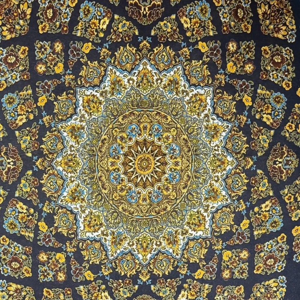 RADECOR Azure Royale Printed Carpet | Royal Mandala Medallion Design Polyester Area Rug | Elegant Decorative Floor Carpet for Living Room, Bedroom & Prayer Room